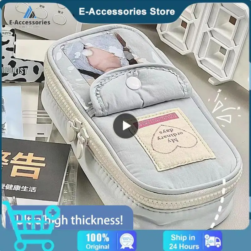 Trousse à crayons portable de grande capacité, design unique, facile à nettoyer, durable, multicouche, confortable