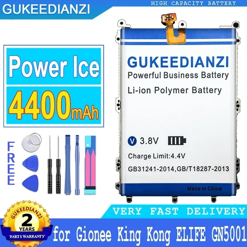Аккумуляторная батарея, аккумулятор 4400 мАч для Gionee King Kong ELIFE GN5001 GN5001S V187, портативная батарея для сотового телефона