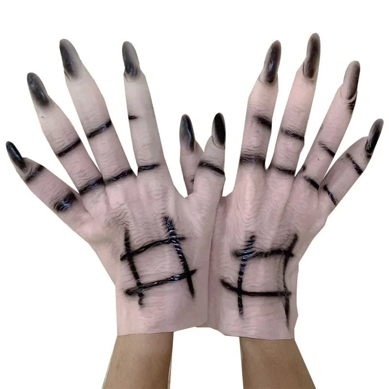 Gants de fête pour Festival d'halloween, gants fantômes, accessoires d'horreur pour femmes, accessoires effrayants