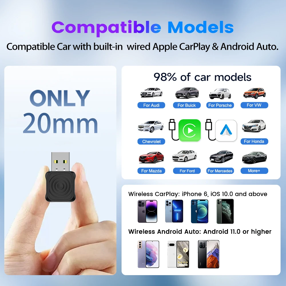 Carlinkit Mini ultra Both Wired Become Wireless Carplay Android Auto Channel Steering Wheel Control Usb Ai Box Car Play Adapter