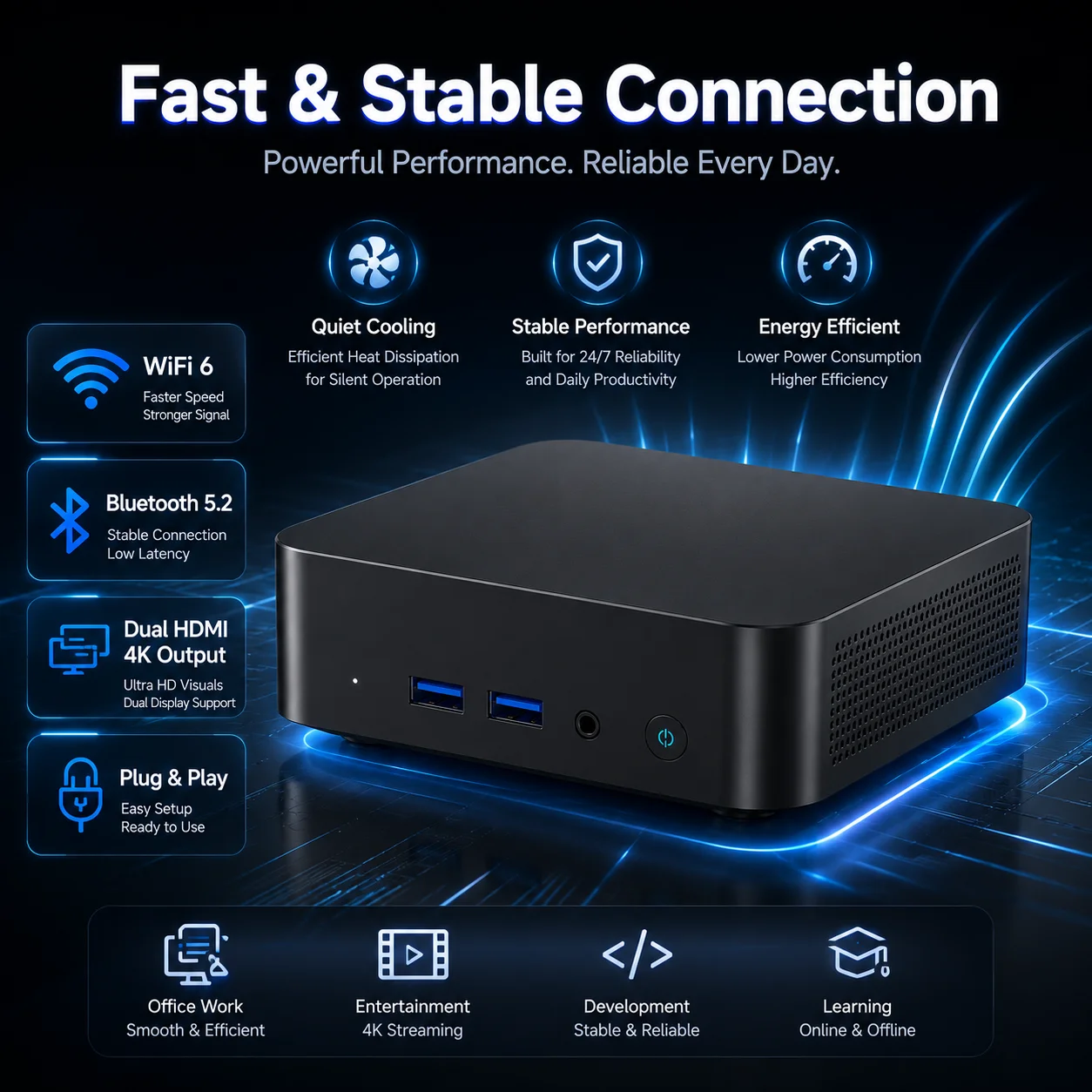 미니 게이밍 PC 윈도우 11 인텔 코어 i9 10980HK 16GB/32GB 램 1TB SSD WIFI 6 BT5.2 4K HD 미니 게이밍/사무/학습용 PC 썸네일 3