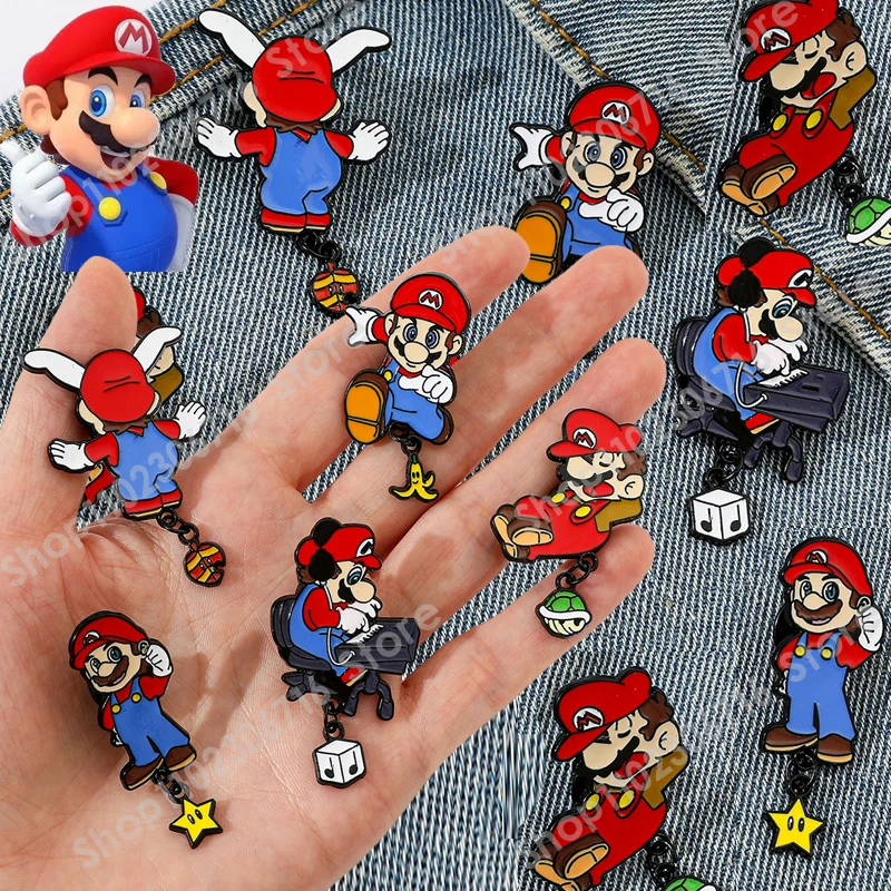 

Funny Super Mario Enameled Needle Lady Cartoon Creative Game Character Decorated with Metal Brooch Clothing Pin Accessories