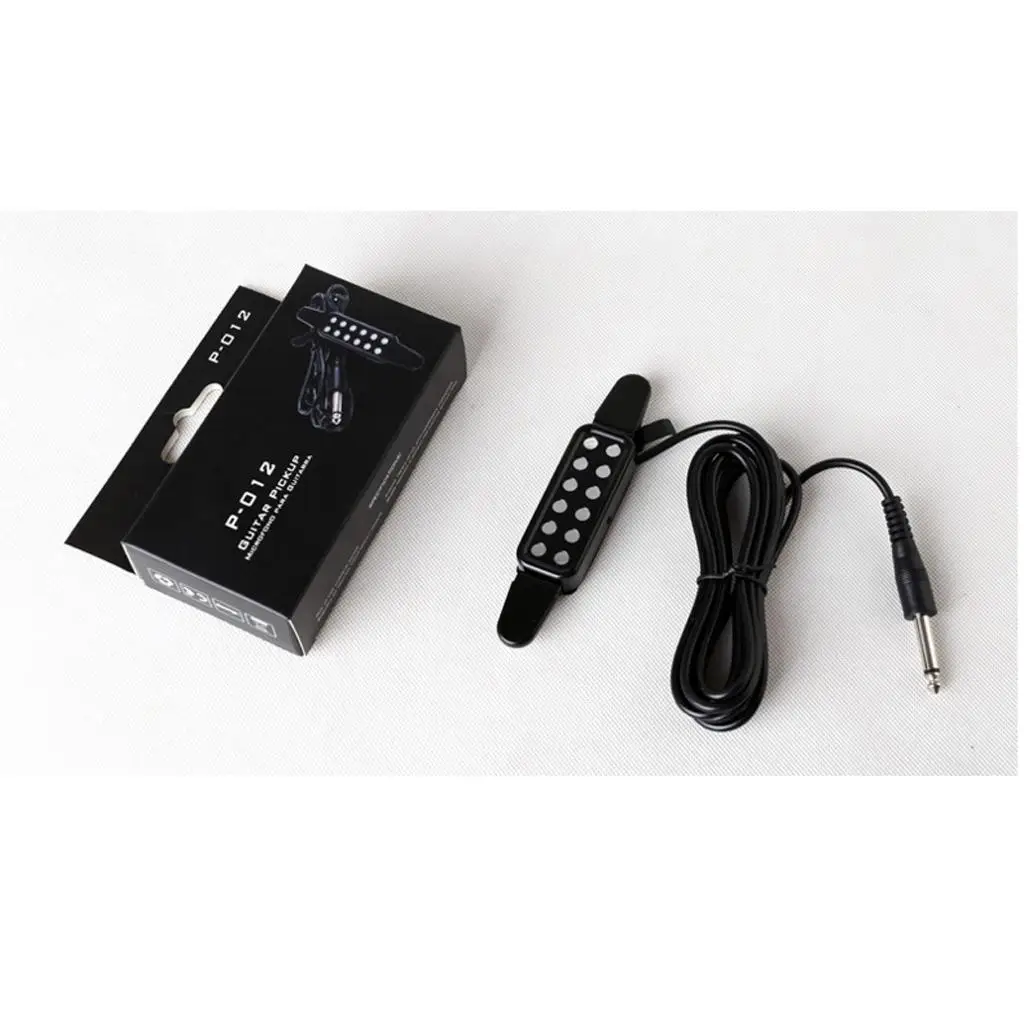 Acoustic Guitar Pickup Magnetic Sound Hole Accessory 6 String Black Plastic Easy Installation for Concerts and Studio Sessions