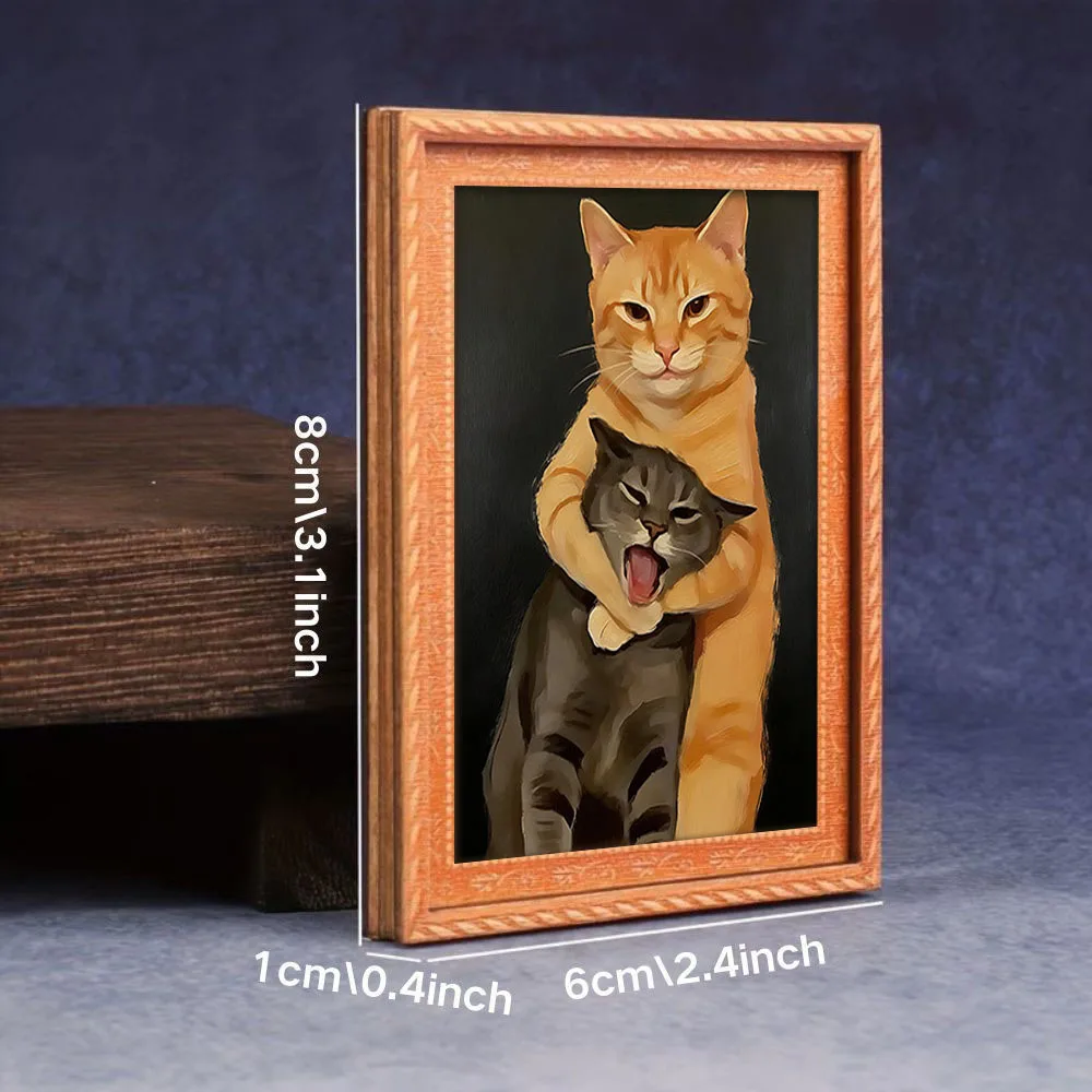 1 Stück Lustiger Katzen-Kühlschrankmagnet, Witzige Katzen-Kampf-Magnetaufkleber, Originelle Neuheit-Kühlschrankmagnete, Scherzgeschenk für Katzenliebhaber, Kreative und Personalisierte Küchendekoration – Detail 3