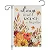 Heyfibro Always Loved Never Forgotten Fall Memorial Garden Flag 12x18 Double Sided Burlap, Autumn Pumpkin Sunflower Yard Fla jjp