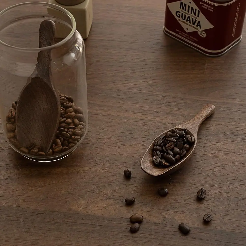 Multi-Purpose Black Walnut Coffee Scoop 1 Tablespoon/15ml Wooden Kitchen Scooping Tool Coffee Brewing Small Measuring Spoon