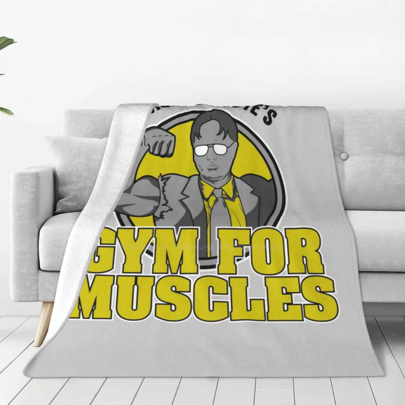 Dwight Schrute'S Gym For Muscles Trend Style Funny Fashion Soft Throw Blanket The Office Dwight Schrute Gym Muscles Darryl