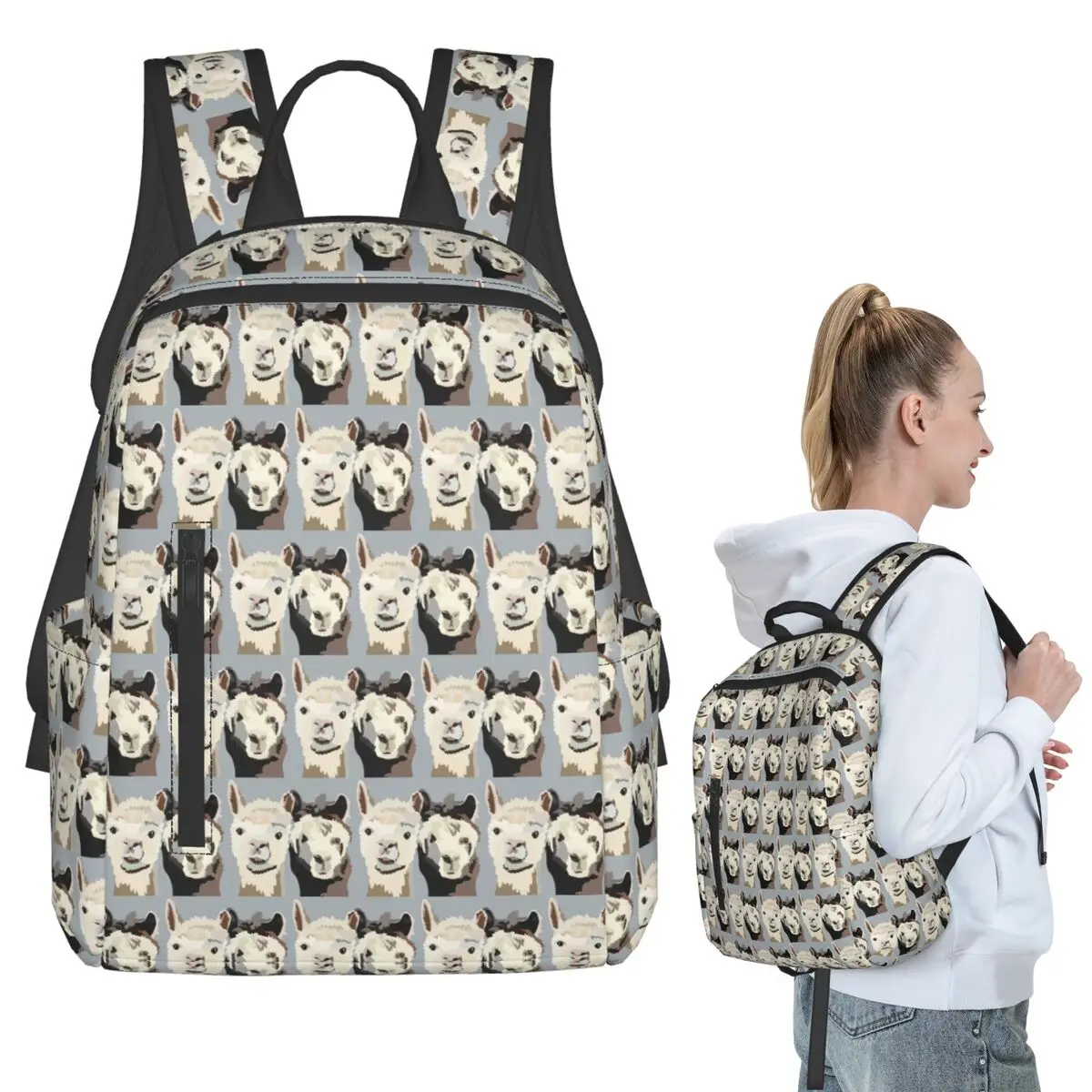 

Alpaca Backpack Student BookBag Kids School Bag Computer Shoulder Bags Boys Girls