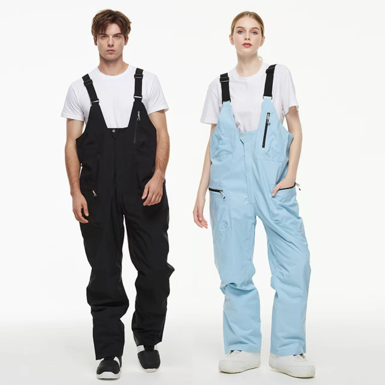 

New Ski Pants for Men and Women, Bibs Snow Pants, Strap Skiing Pants, Waterproof Warm Snowboarding Trousers, One-piece Ski Pants