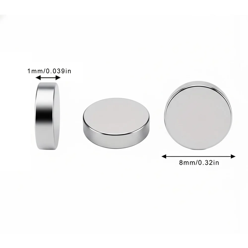 8x1mm Magnet Round Magnet Permanent Super Strong Magnetic Disc for Fridge DIY Building Scientific Craft Education Projects