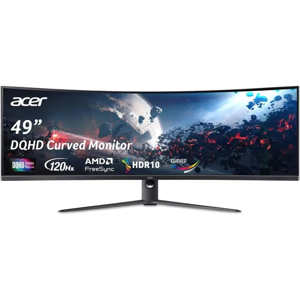 

49” Gaming Monitor | UlDQHD 5120 x 1440 | 1000R 32:9 Curved | AMD reeSync | Up to 120Hz Reresh Rate | s (G to G) | 1 x Display P