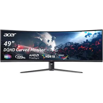 49” Gaming Monitor | UlDQHD 5120 x 1440 | 1000R 32:9 Curved | AMD reeSync | Up to 120Hz Reresh Rate | s (G to G) | 1 x Display P 1