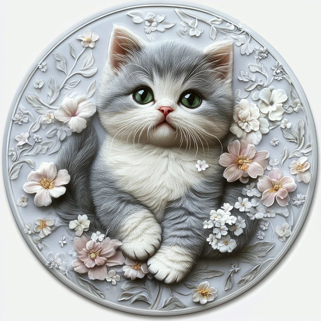 Customized Short-Legged Cat Pet Ornaments - Circular Aluminum Decorative Paintings | Unique Pet Souvenir Tombstones