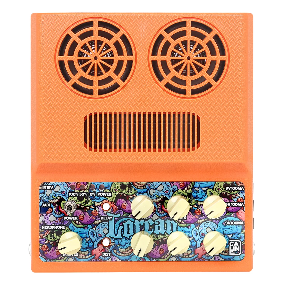 

Guitar speaker 10W Mini Desktop Speaker CA-100G Orange Speaker Distortion Delay Effect Power Supply