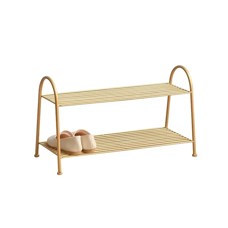 Simple Nordic Multilayer Iron Shoe Rack Hollow Out Design for Hallway Strong Durable Storage Solution for Footwear Organization