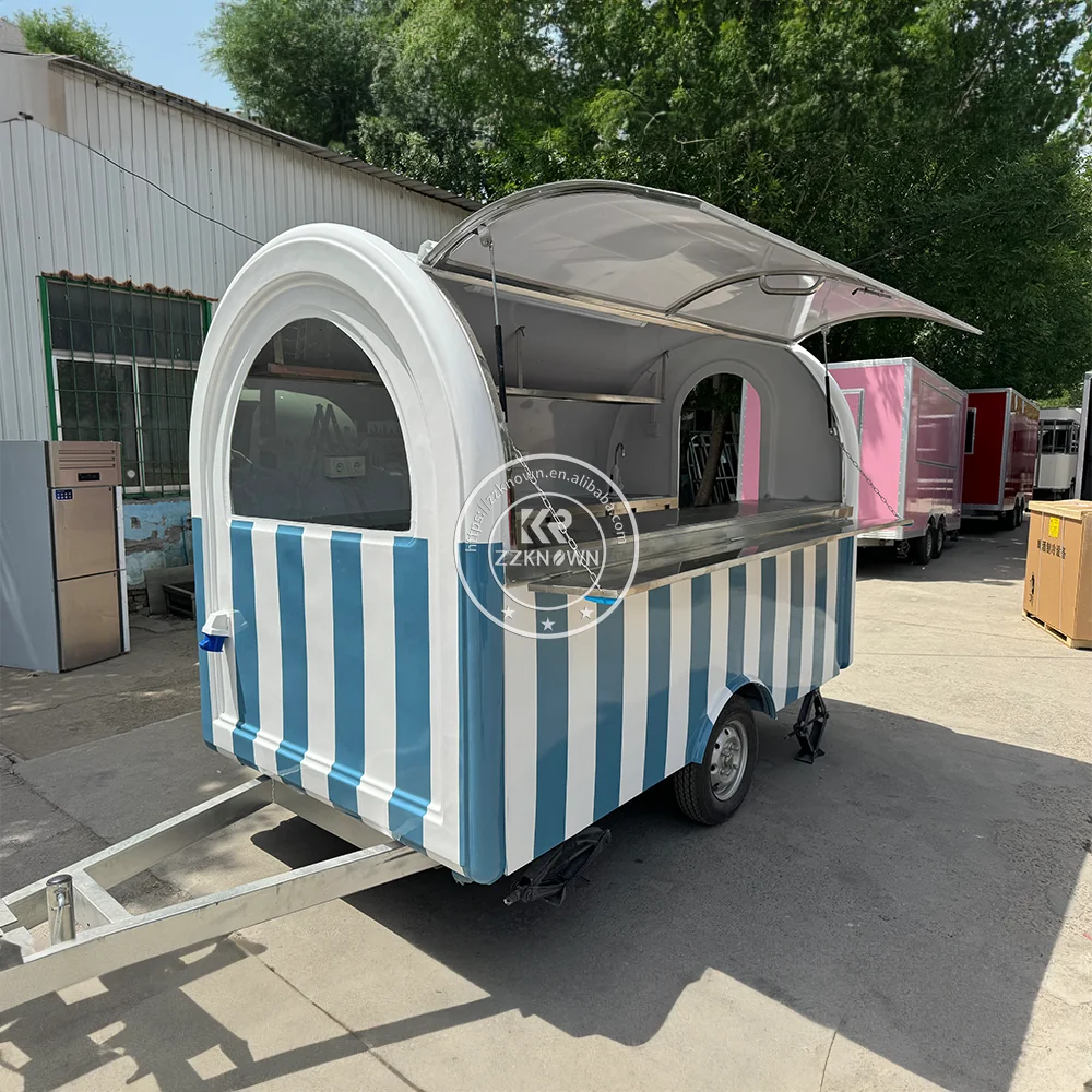 이동식 푸드트럭 완비된 노점 핫도그 카트 푸드밴 아이스크림 스낵 카트 맞춤형 커피 바베큐 푸드 트레일러 판매