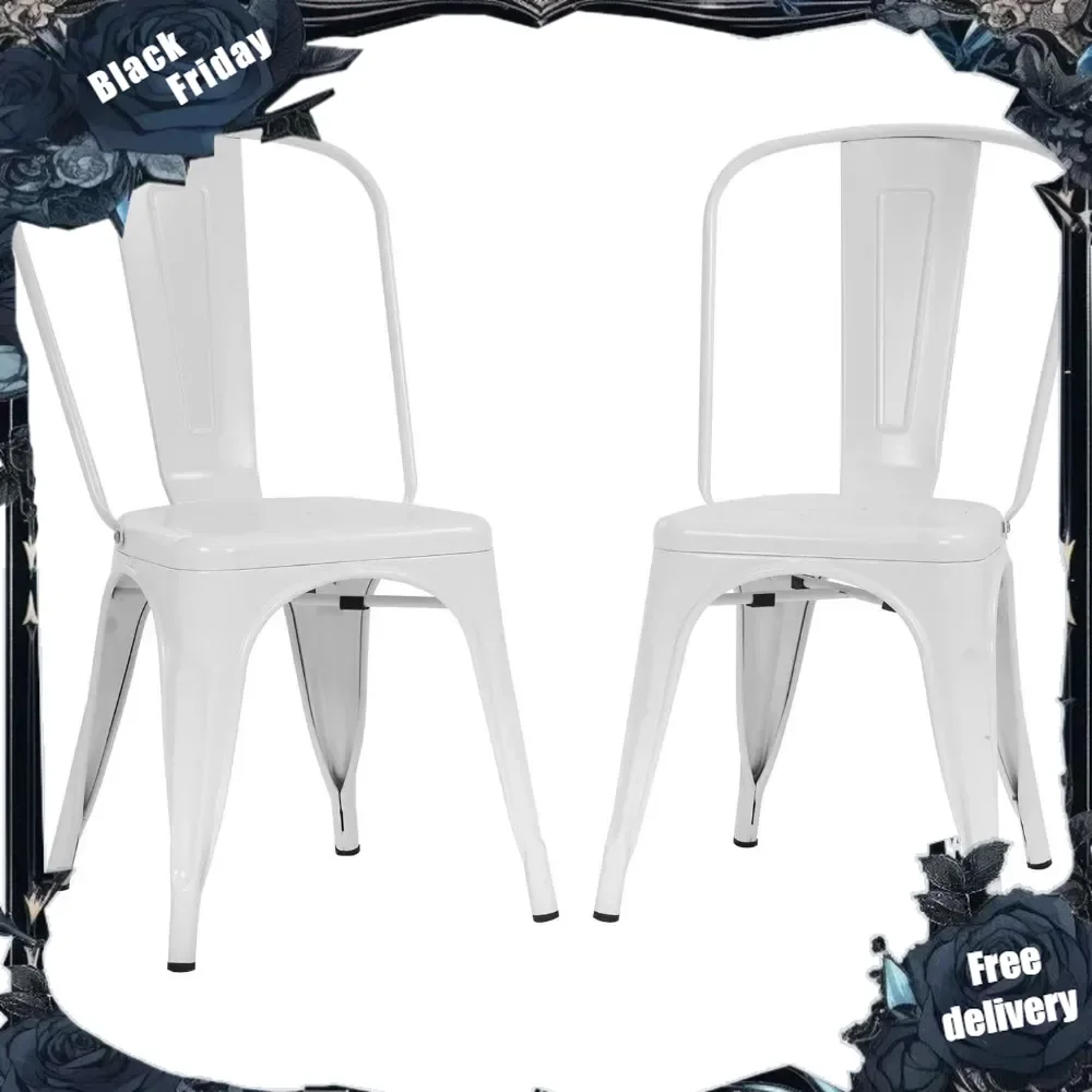 

Metal Dining Chairs Set of 2 Indoor Outdoor Chairs Patio Chairs Kitchen Metal Chair 18 Inch Seat Height Restaurant Chair