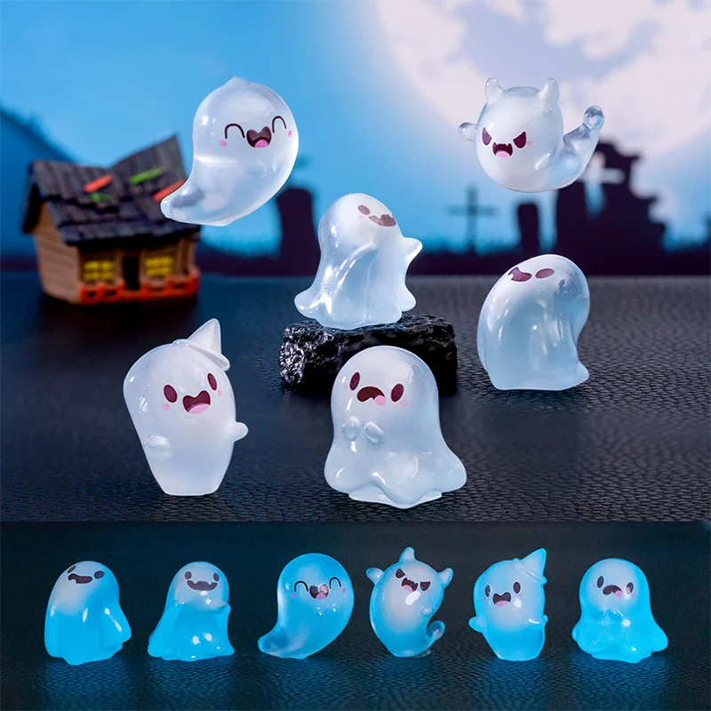 Creative Luminous Ornament Luminous Blue Little Ghost Devil Halloween Desktop Mini Ornament Holiday Gift