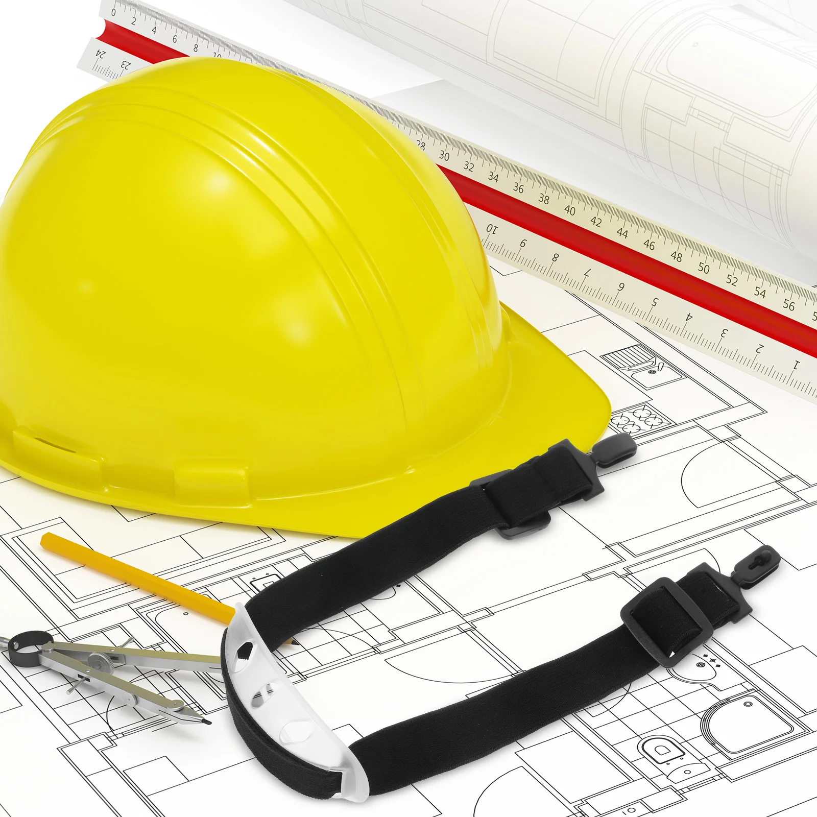 قطعتان من ملحقات القبعة الصلبة بحزام الذقن الأسود، مصنع البناء القابل للتعديل، الأنشطة الخارجية خفيفة الوزن