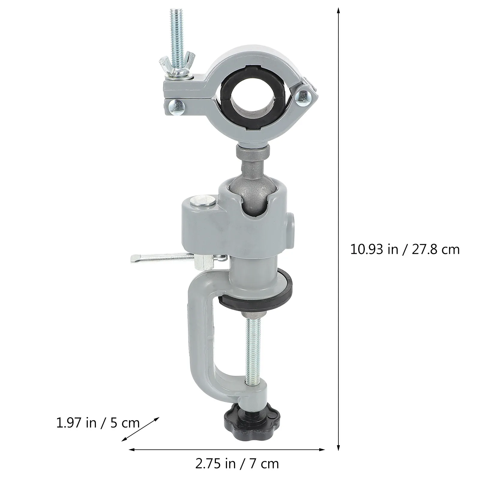 1pc Multi-Function Rotary Vise Mini Bench Clamp 360 Degree Swivel Tool For Drill Grinder Polishing Silver Color Hardware Fixture