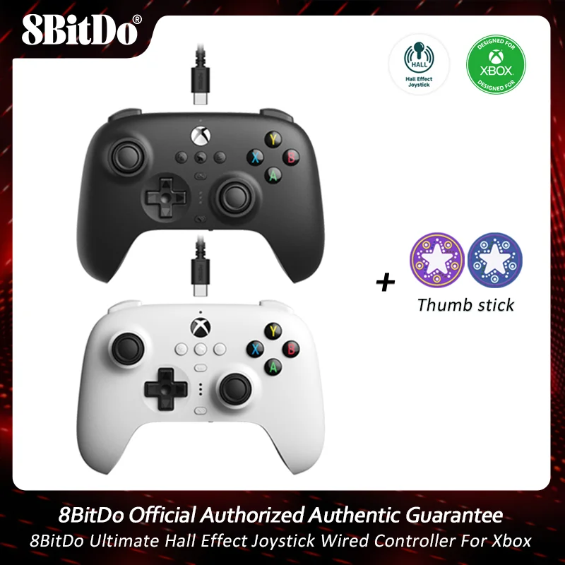 

8BitDo New Ultimate Wired Game Controller with Hall Effect Joystick Update for Xbox Series S / X, Xbox One Windows 10 and Above