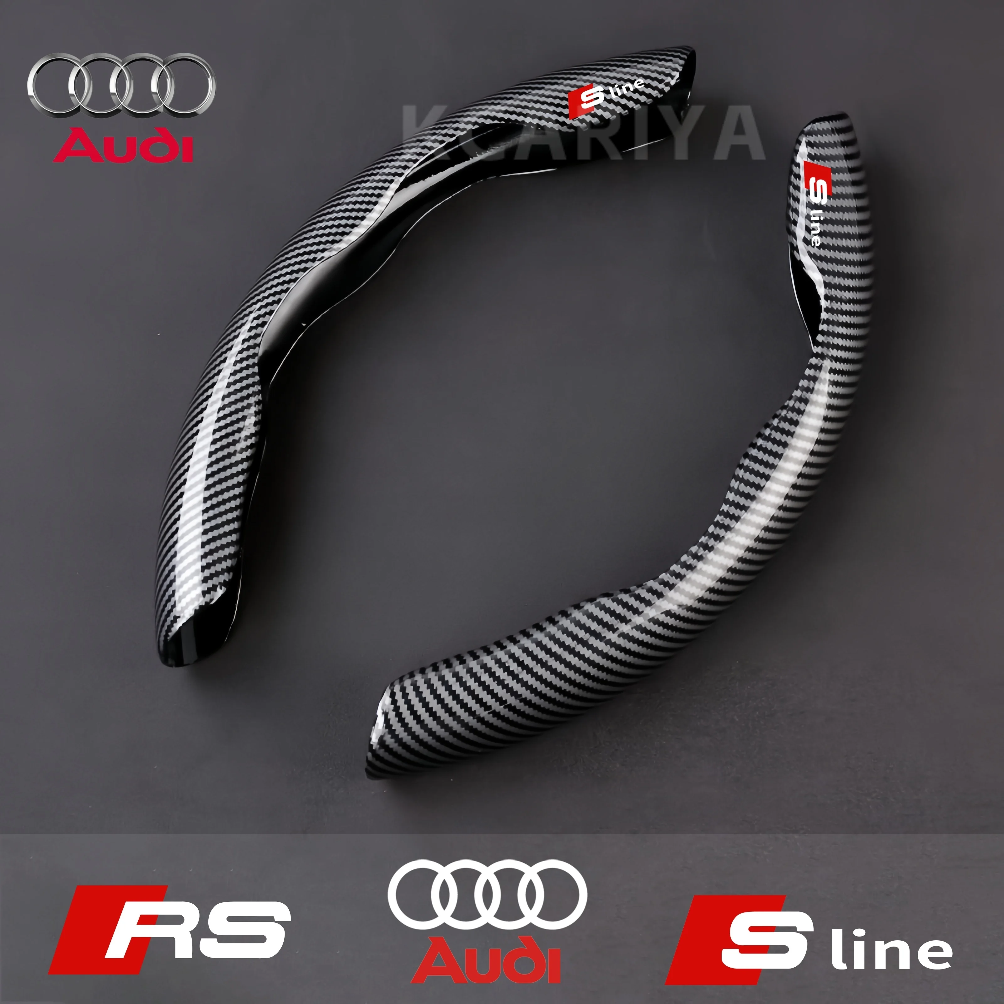 

For Audi A1 A3 A4 A5 A6 A7 A8 Q2 Q3 Q5 Q7 Q8 S4 S3 S5 S6 S8 RS6 RS4 RS3 S-line Carbon fiber Car Steering Wheel Cover Auto