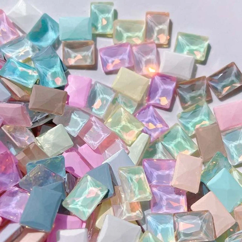 Aurora decorações decorações de unhas macaroon cor rhombic jóias de unhas amor coração estrelas acessórios de unhas salão de beleza