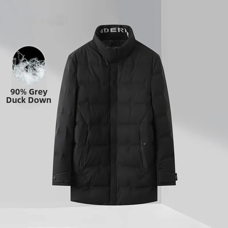 

Men's ey Du down Puffer Jaet Winter Faionable Casual All-Match Stand Collar Warm Busin Outdoor Wear