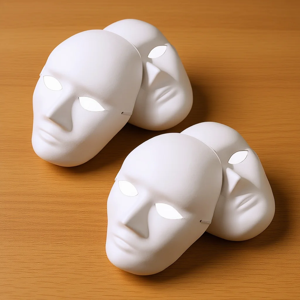 4Pcs Blank Masks White Paper Paintable Masks for DIY Masquerade Halloween Birthday Parties Blank Mask White Mask Costume