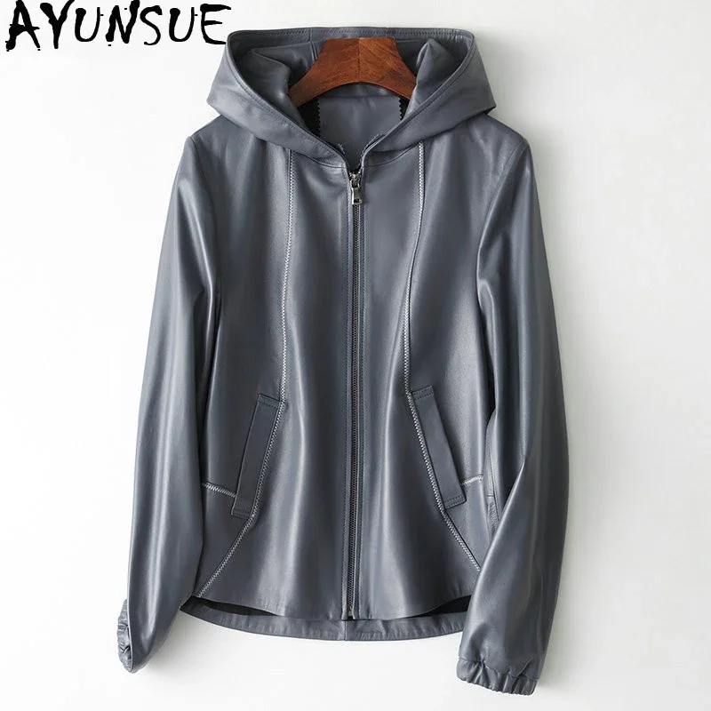 AYUNSUE Genuine Leather Jacket 100% Real Sheepskin Coat Spring Autumn Jacket Women Clothes 2020 Korean Baseball Jackets MY3853