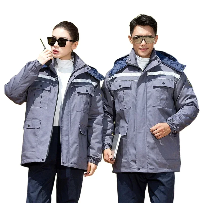 Winter cotton coat neutral work clothes reflective stripes safety work clothes mechanical car repair workers' work clothes