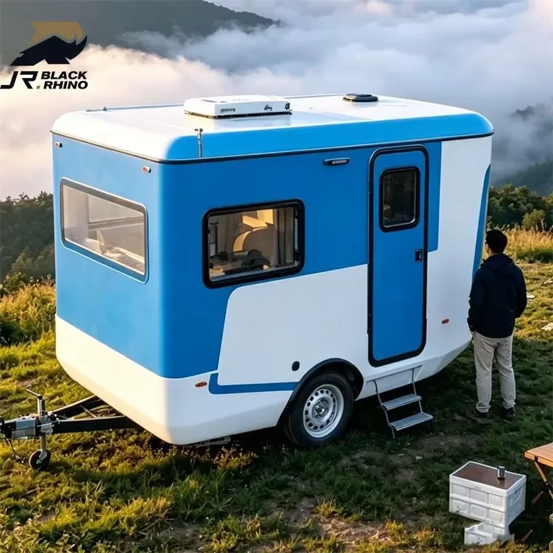 Fiberglass Camper Trailer for RV Camping Off-Road Travel Trailers Hybrid Caravan Australian Travel Trailer with Bathroom