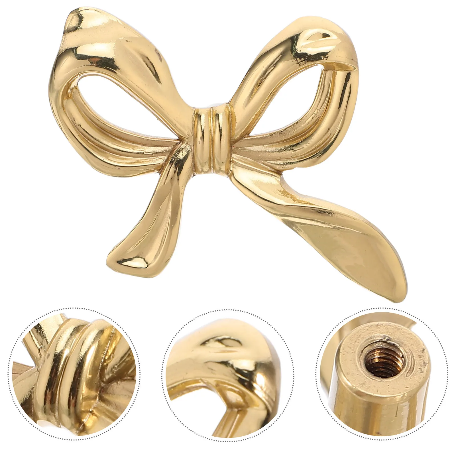 

Gold Bow Drawer Knobs Brass Cabinet Hardware for Dresser Closet Cupboard Door Vintage Style Pull Handles Home Decor Upgrade