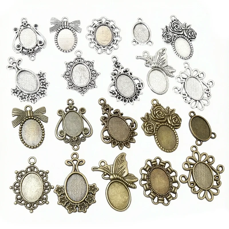 20pcs Fits 10x14mm Cabochons O - Pendant Blank Bezel ulasan dan harga
