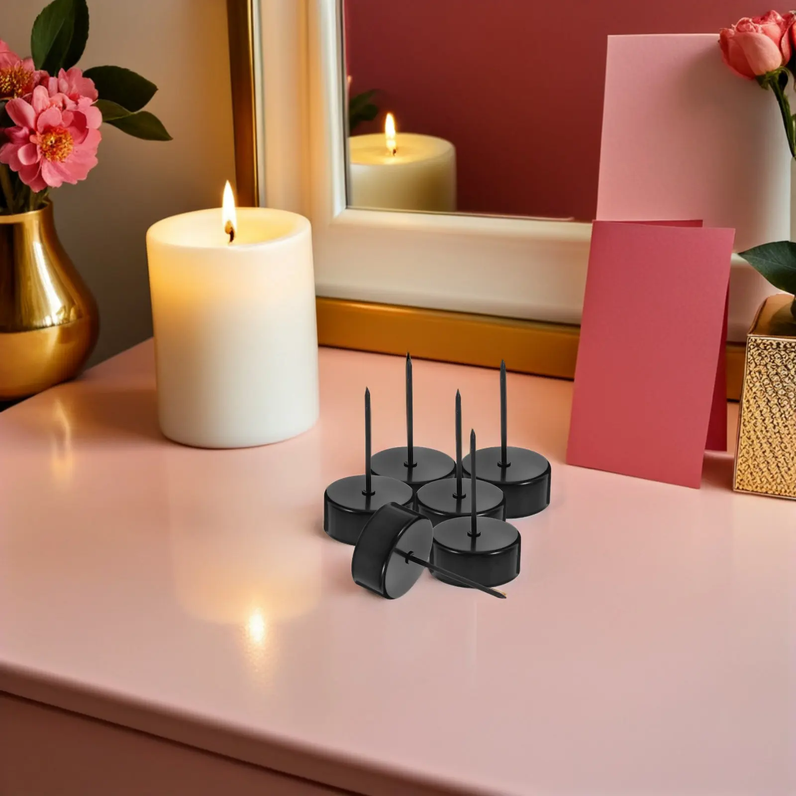 20Pcs Holder Stakes Metal Candlestick Spike Heavy Duty Pillar Stand Floral Table Centerpiece Wedding Party