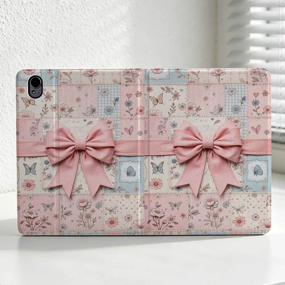 Cartoon Floral Patchwork Bow Cover For Huawei MatePad MediaPad MagicPad Honor Pad 10 9 8 X10 X9 X8 Pro Soft Inch Tablet Case