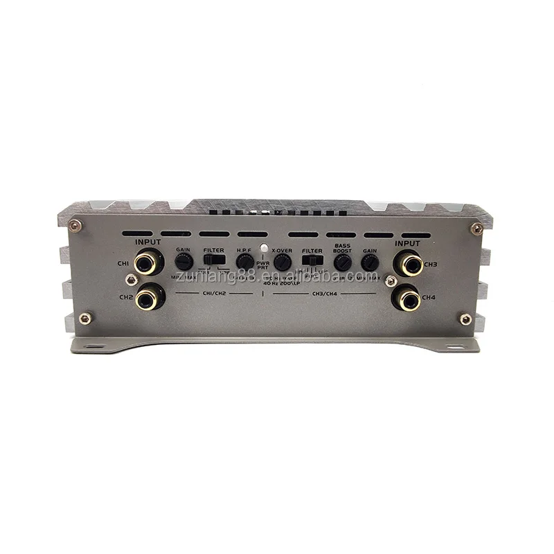 ZM90.4 RMS Power 80W*4@4Ω 130W*4@2Ω 12v aluminum Subwoofer Amplifier 4 Channel Power Amp class AB Car Audio Subwoofer Amplifier