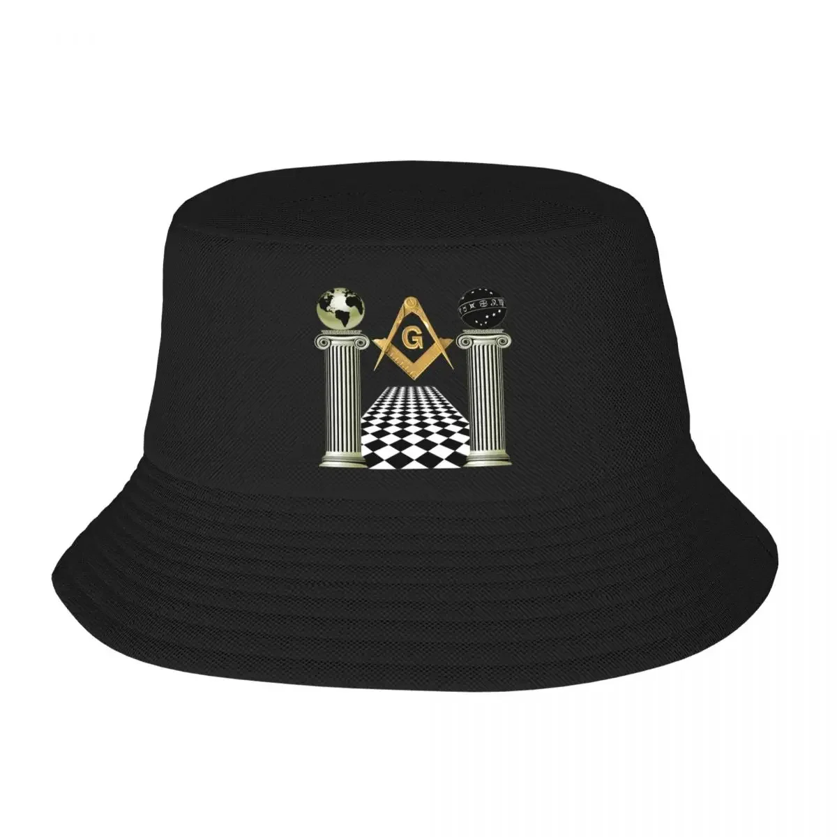 

Custom Boaz And Jachin Solomon's Temple Beach Bucket Hat Women Men Unisex Masonic Mason Freemason Summer Fisherman's Hat