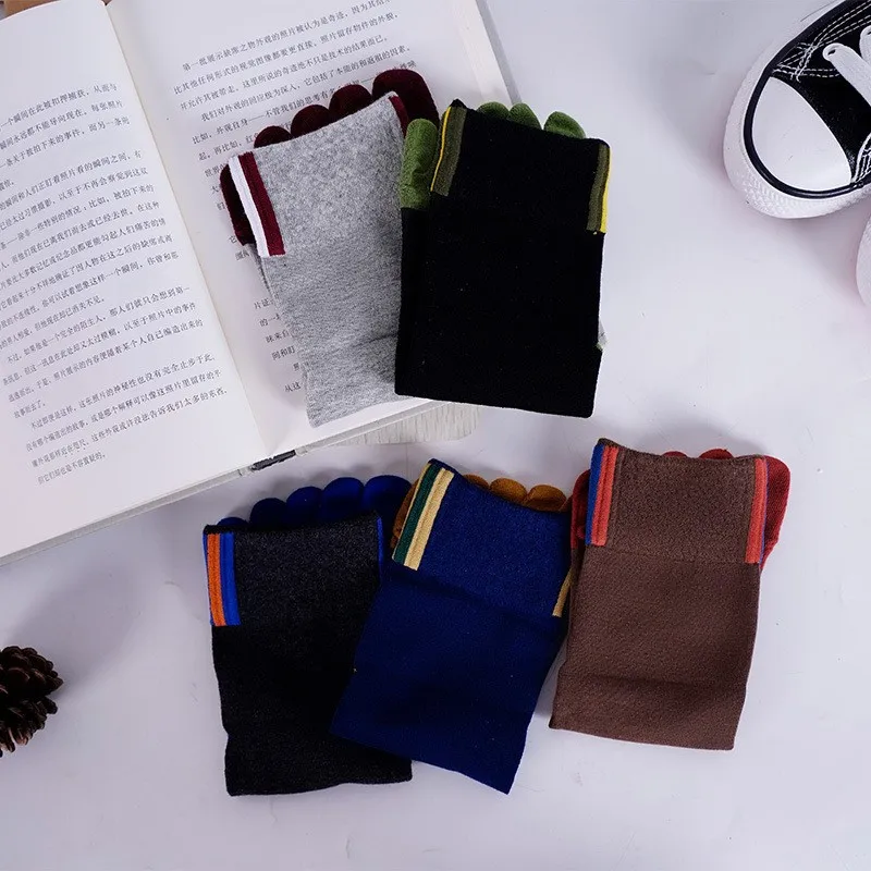 

5 Pair Men's Casual comfortable Five-Toe Cotton Socks Breathable Five-Toe Sports Socks High Quality Split Toe Men Socks