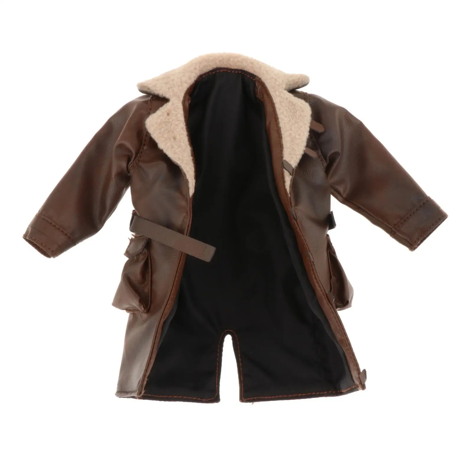 1:12 Scale PU Leather Outerwear Jacket for 6inch Male Figures Accessories