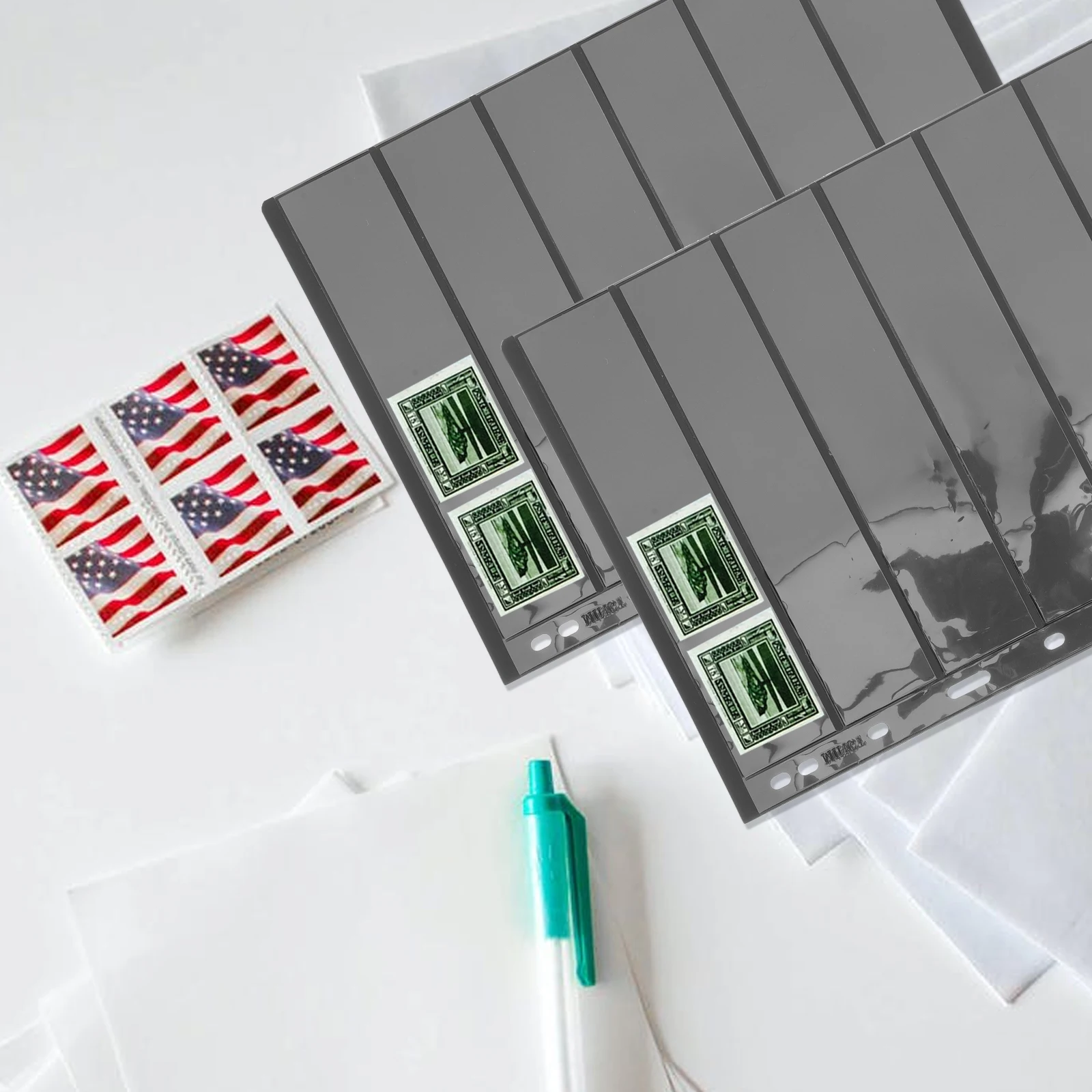 10pcs Stamp Album Clear Premium Pages For Coin Photo Storage Durable Lightweight Holder Organizer, Stamp Stock Pages, Album