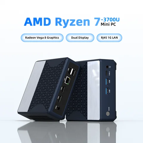 ZXIPC Zen+ Pocket Computer  Mini PC AMD Ryzen7 3700U  Dual Display Radeon Vega 10 1G LAN WIFI5  BT 4.2 16GB 1TB DDR4 NUC Office
