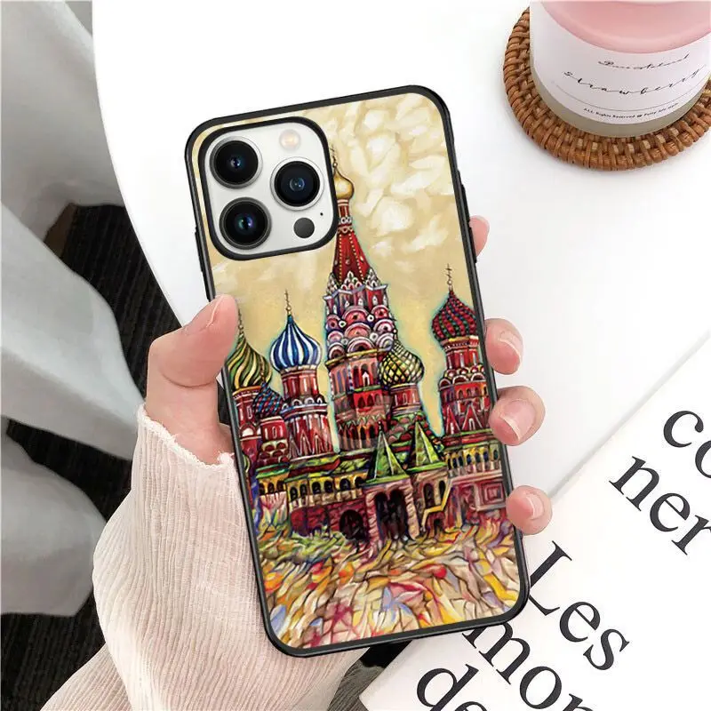 soft funda russia red square Moscow Phone Cover For iphone 16pro 15pro 14pro 11pro 12pro 13pro max 16plus 7 SE XR 12mini Cases