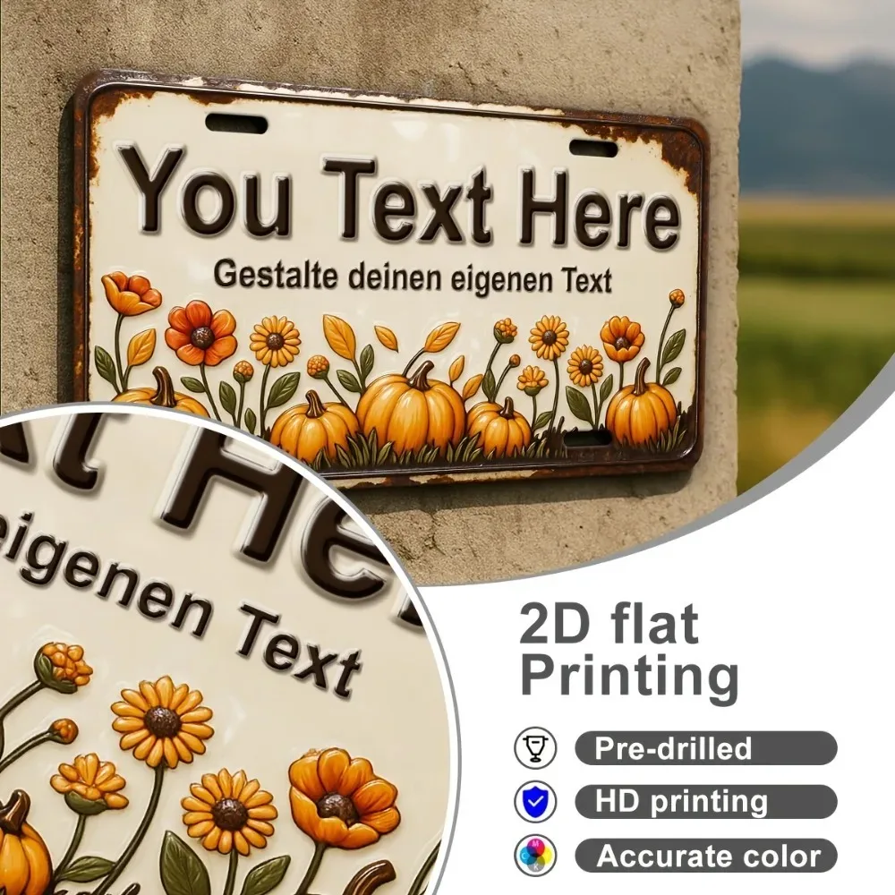 [2D Flat] 1pc 29.97x14.99cm DIY Customizable Aluminum Sign Personalized House Address Yard Garden Decor Ornament Only For Decora