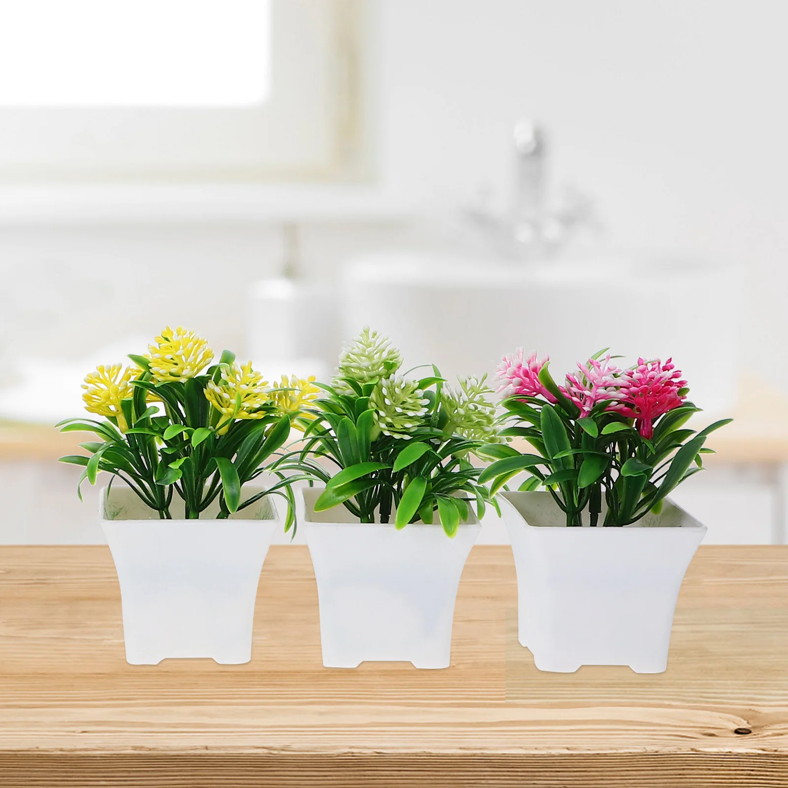

5Pcs Artificial Potted Plant Faux Flower Bonsai High Degree of Simulation for Lively Atmosphere Artificial Potted Plant