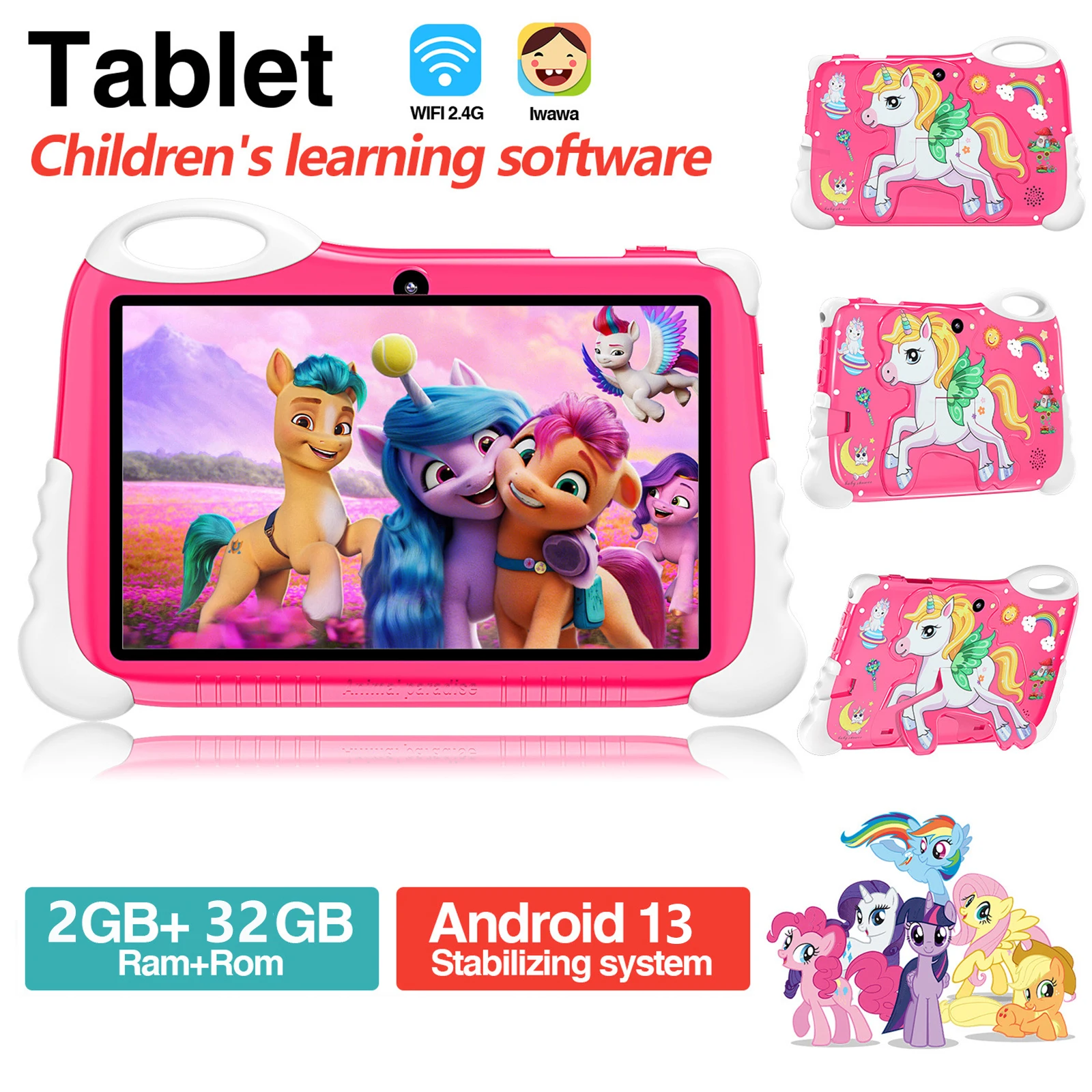 7 Zoll Kinder Tablet Android 13 Octa Core 2GB RAM 32GB ROM WiFi 4g lte 6000mah Lernt ab letten Lernsoftware für Kinder