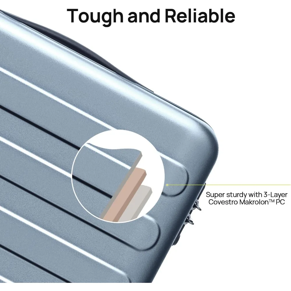 Bagagem verificada grande para PC de casca dura leve de 28 polegadas com rodas giratórias lisas, ideal para viagens e verificação