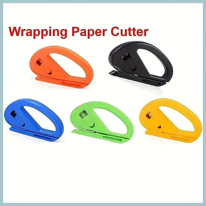 Easy-Glide Wrapping Paper Cutter with Safe Razor Blade for Perfect Gift & Craft Cuts