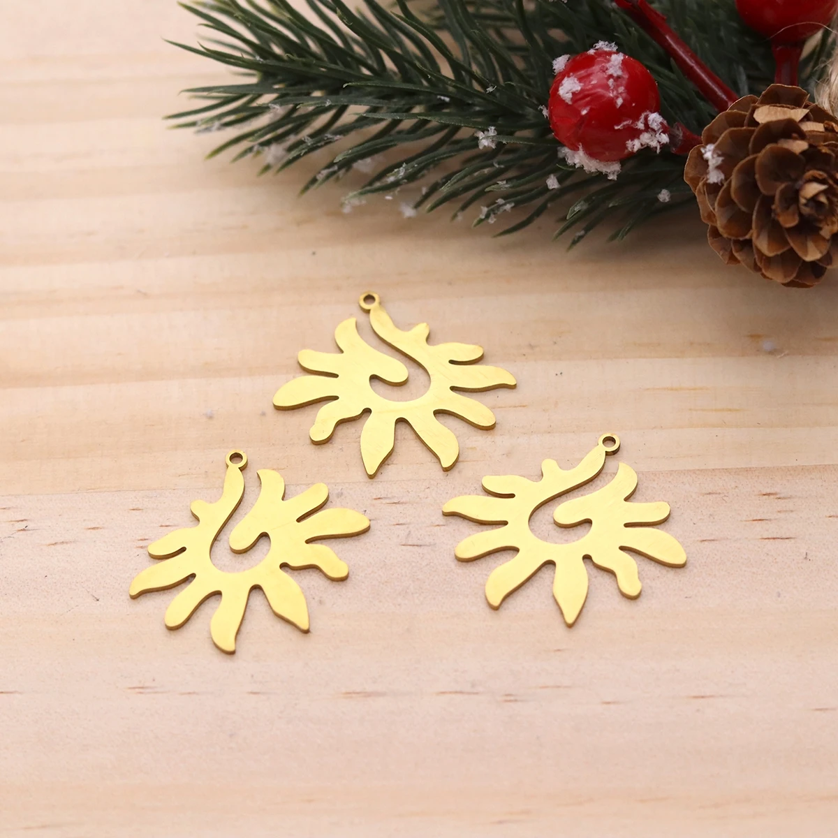 3Pcs Abstract Irregular Sun Stainless Steel Pendant Charms for Jewelry Making Boho DIY Necklace Earring Bracelet Accessories