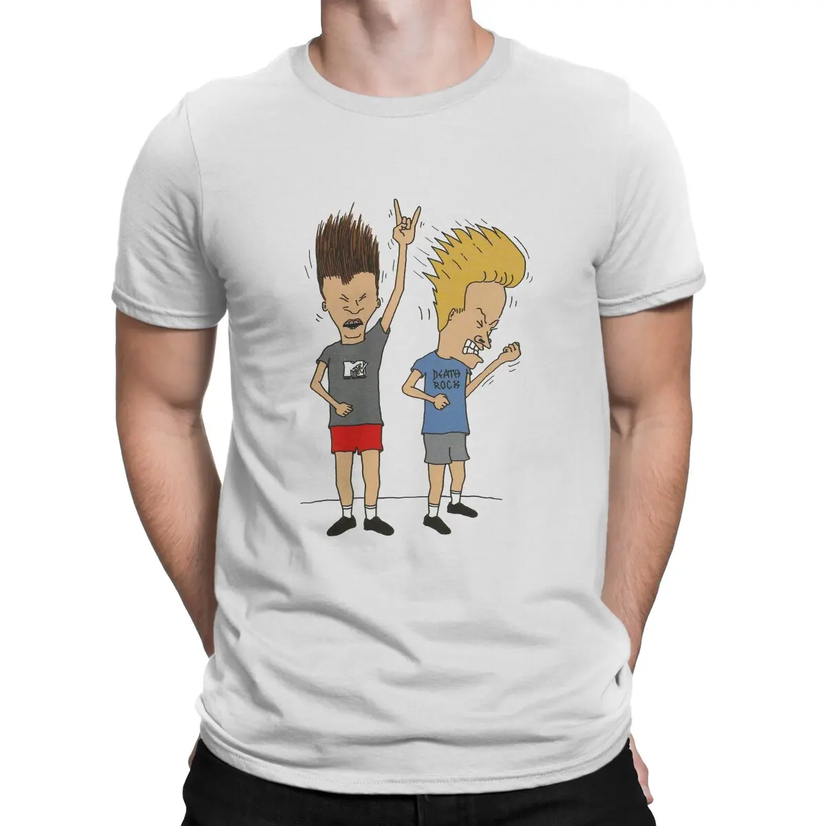 Rock Beavis and Butthead Funny Sarcastic Cartoon T Shirt Alternative O-Neck TShirt Harajuku Streetwear